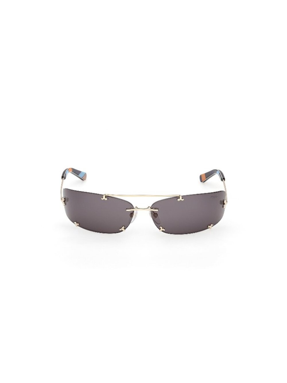 New Emilio Pucci Women's Sunglasses Gold Grey Lens Metal Frame EP0244 32A 72